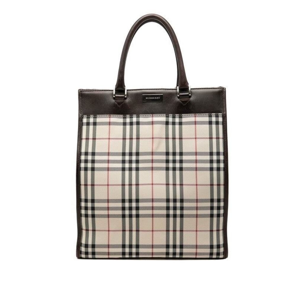 Burberry Nova Check Canvas Tote Bag Beige